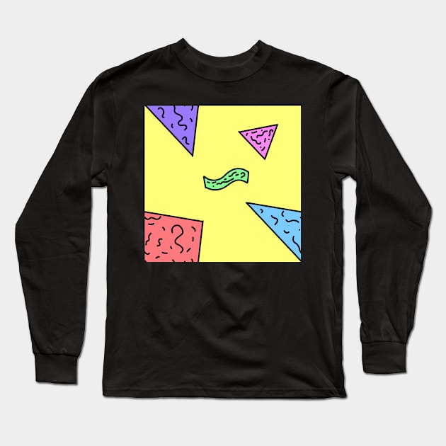 Retro 80s Pattern Long Sleeve T-Shirt by PowerRunDesigns